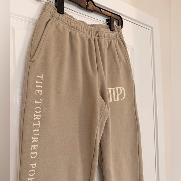 OFFICIAL Taylor Swift The Tortured Poets Department Beige Sweatpants (Size S) - Picture 2 of 9